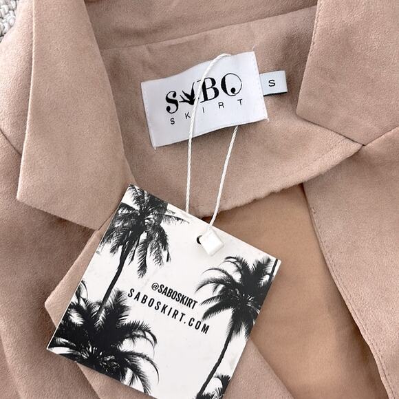 Sabo skirt brown suede texture coat - Picture 2 of 4